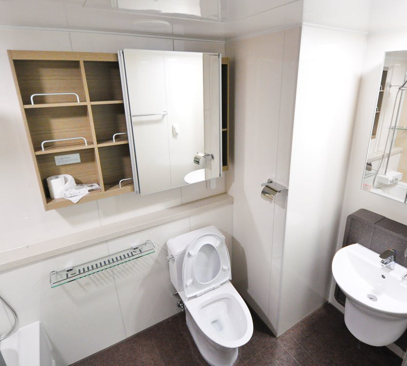 a bathroom interior 